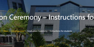 Mauritius (Mauritius Institute of Education) Graduation Ceremony – Instructions for students