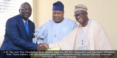 Nigeria (Olabisi Onabanjo University) Agboola becomes VC as Olatunde bows out