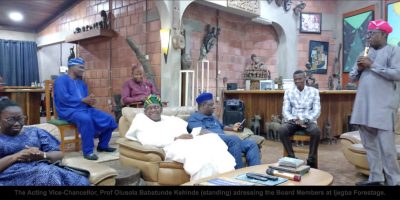 Nigeria (Federal University of Agriculture, Abeokuta) Prof. Kehinde Inaugurates Board of Autonomous Republic of Ijegba (ARI) Forestage