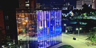 UK (Aston University) Aston University lights up blue to celebrate 75th anniversary of the NHS